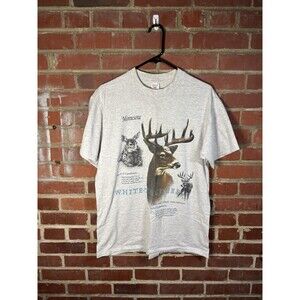 Vintage 90s Grey Shirt White Tail Deer Minnesota Sherry’s USA Made Adult Large